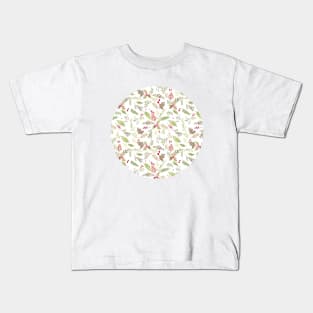 Christmas Loose Floral Watercolor Kids T-Shirt